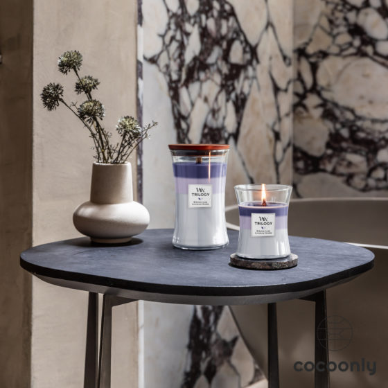 Bougie Woodwick Trilogy luxueuse soirée Cocoonly